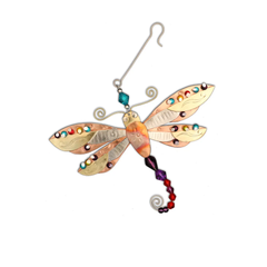 Bright Wings Dragonfly Ornament - Handmade