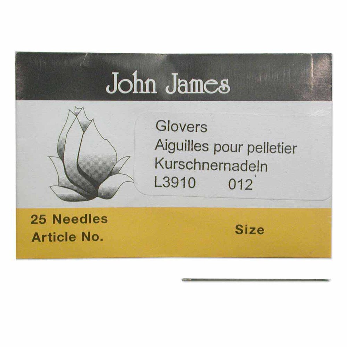 Glover's Beading Needles – Size 12 | 25 Count | John James