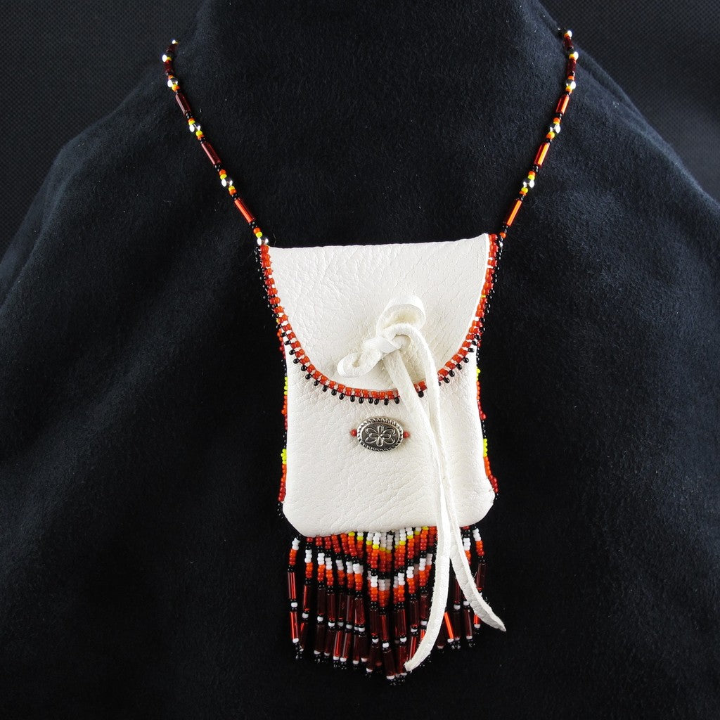 Red Beaded Pouch