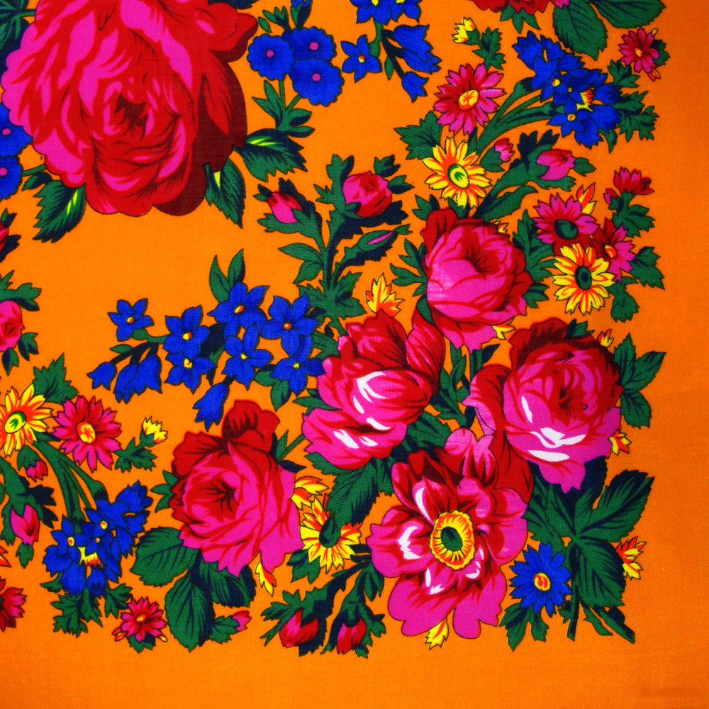 X-Large Rose Scarf Orange 60"x60"