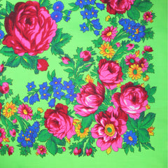 Rose Scarf Neon Green 30"x30"