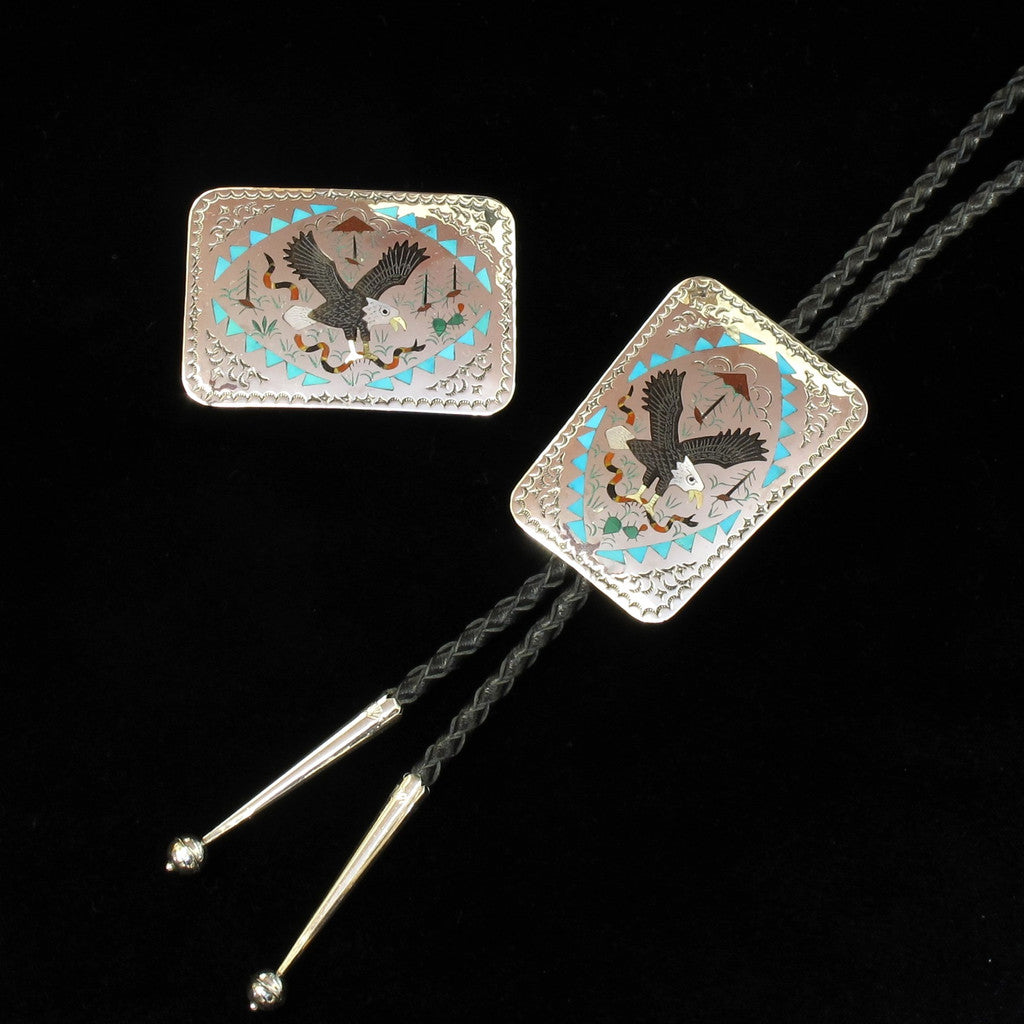 Eagle Belt Buckle Bolo Tie Set