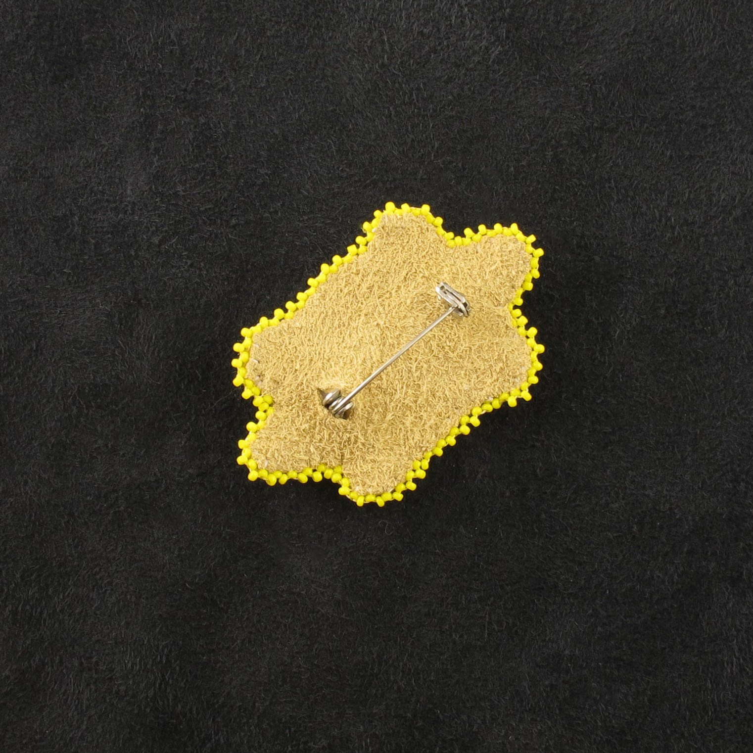 Yellow Beaded Turtle Pin