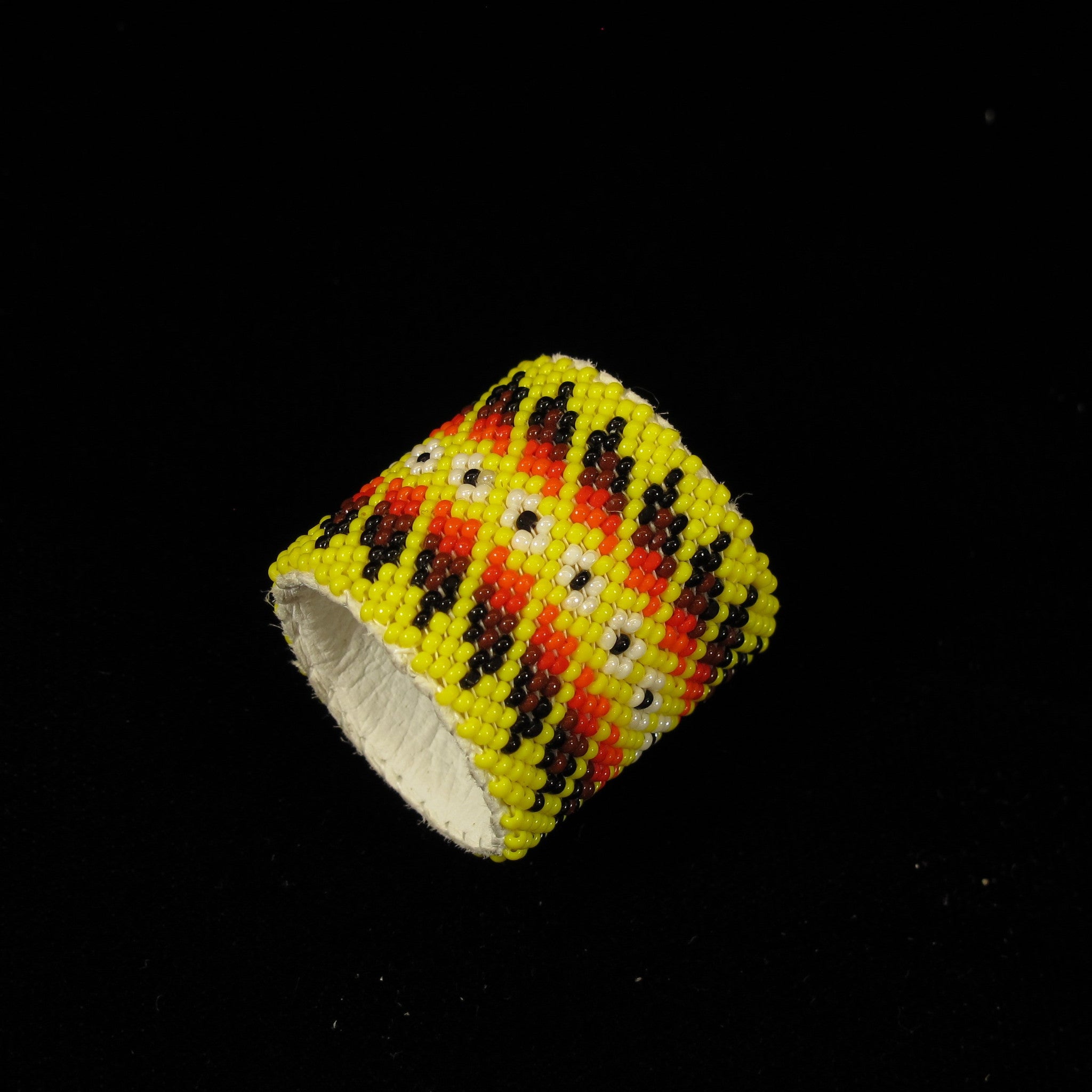 Yellow Beaded Scarf Slide/Holder