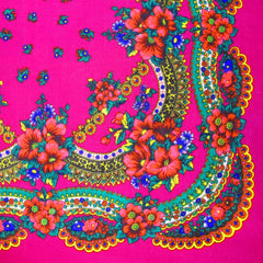 Floral Scarf Fuchsia 30"30"