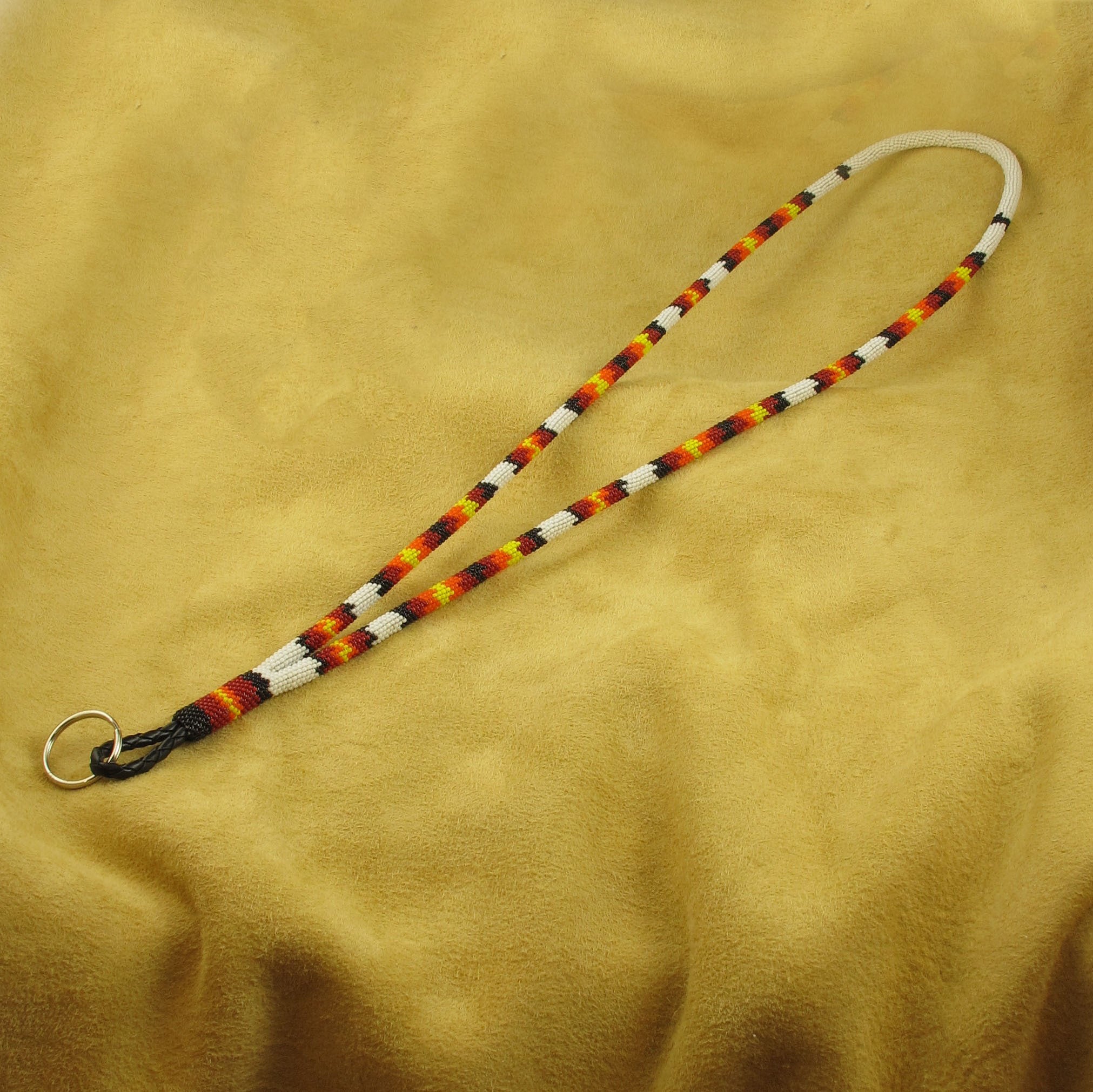 White Beaded Lanyard