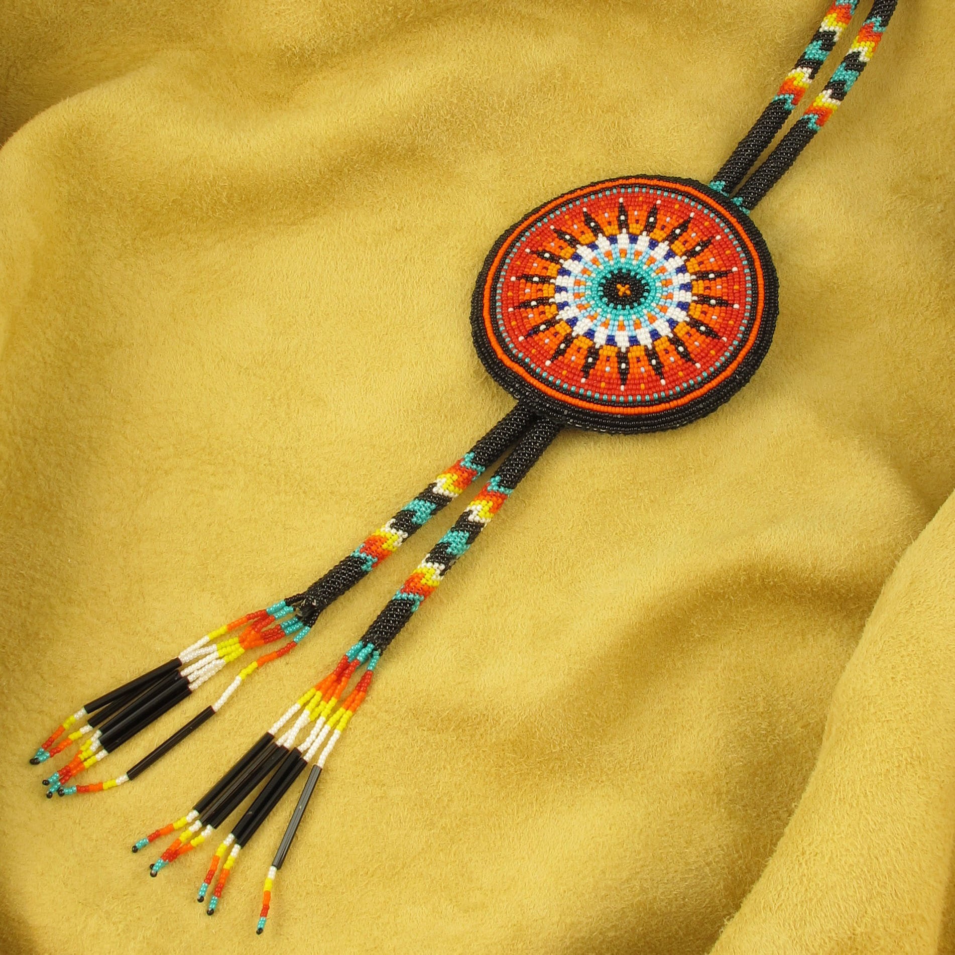 Black and Turquoise Bolo Tie