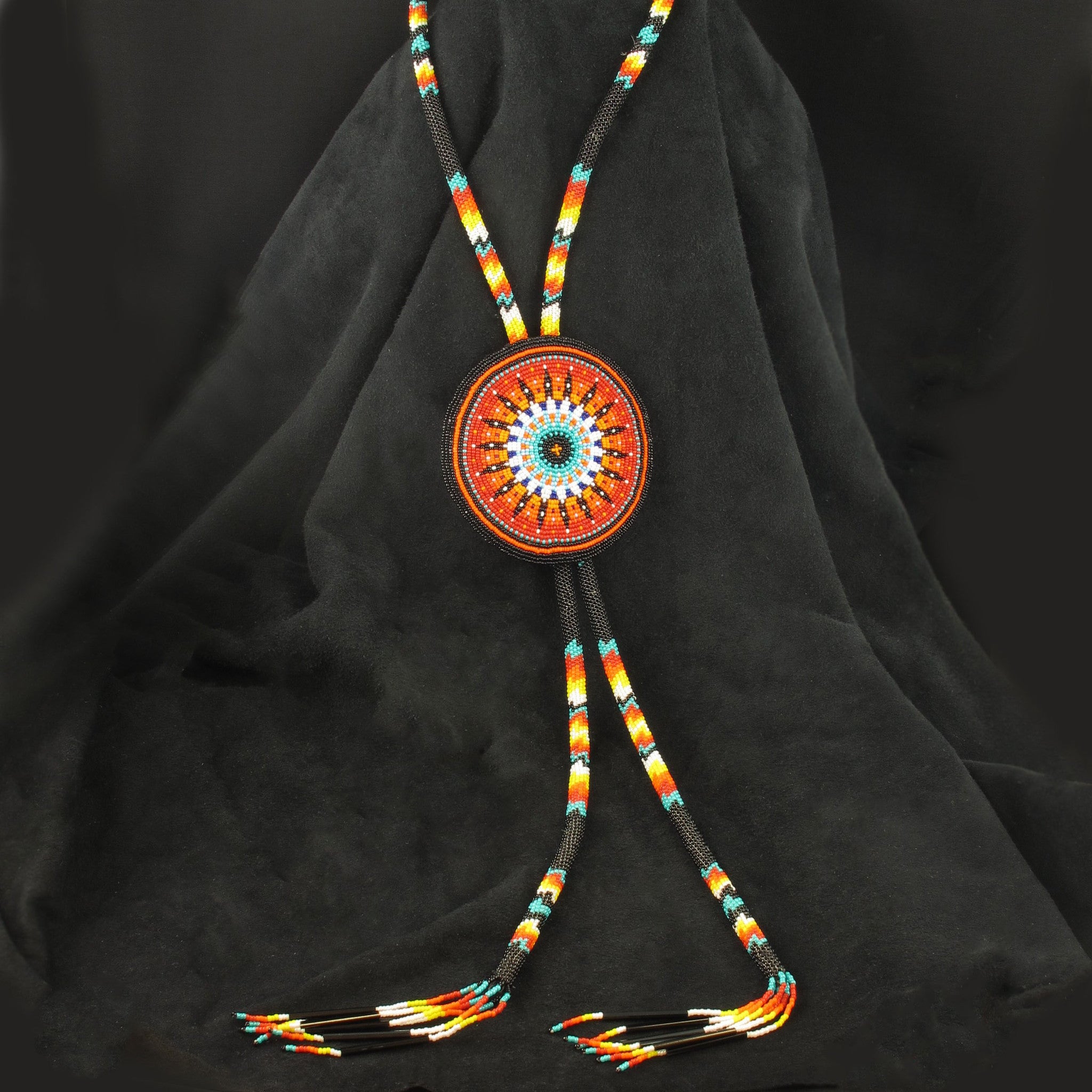 Black and Turquoise Bolo Tie