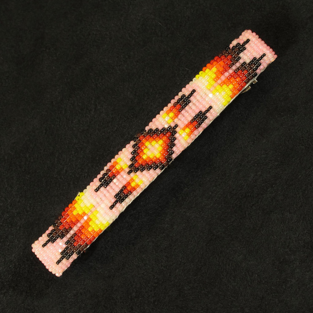 Pink Multi-Color Beaded Barrette