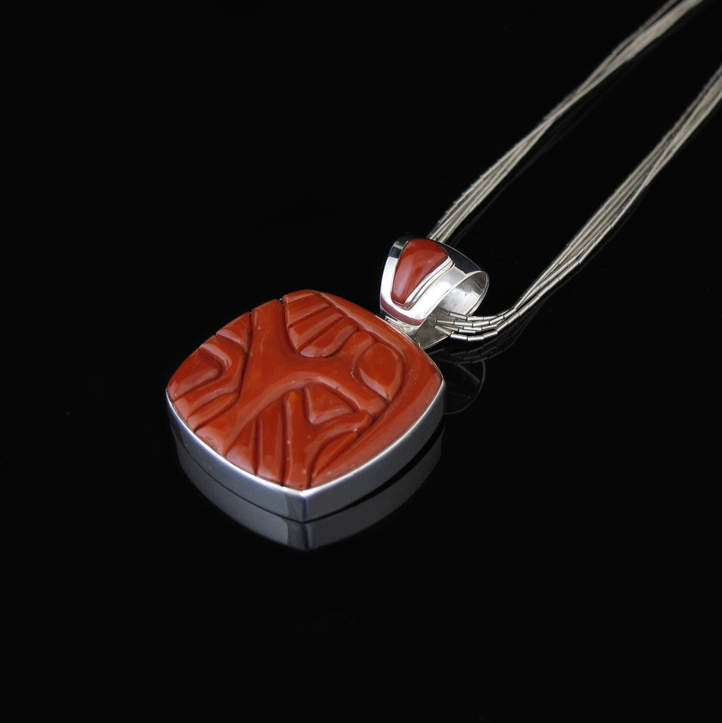 Square Coral Pendant