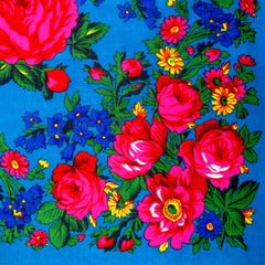 Rose Scarf Turquoise 30"x30"