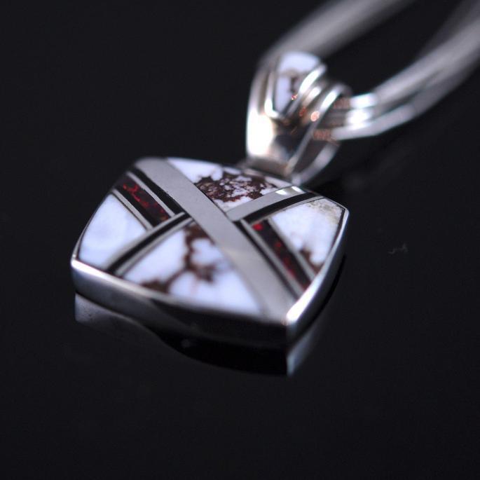 Wild Horse Inlay Navajo Pendant
