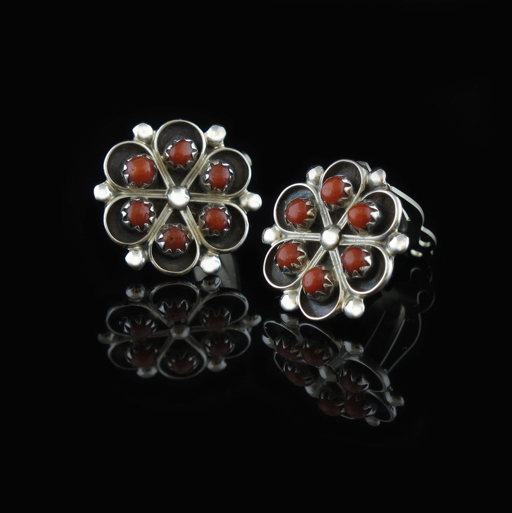 Clip On Coral Earrings
