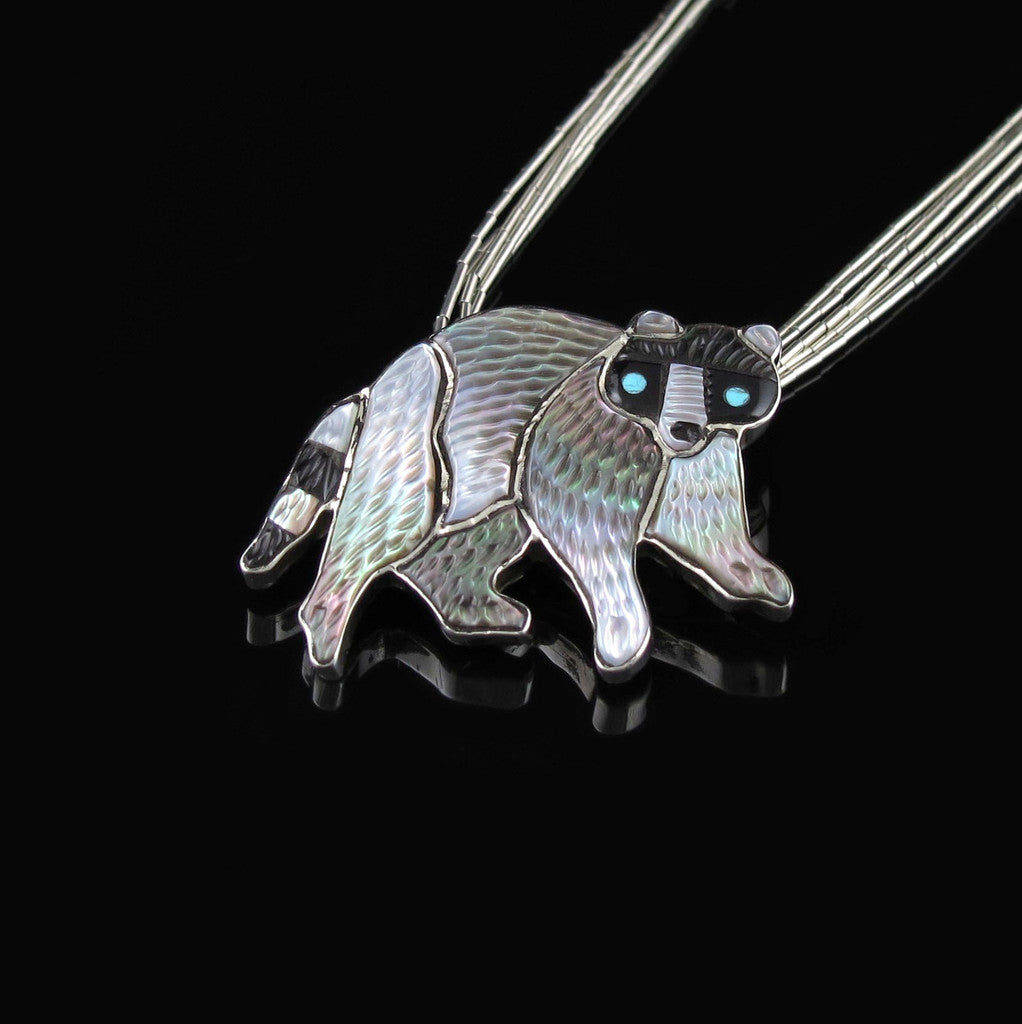 Zuni Racoon Pin Pendant