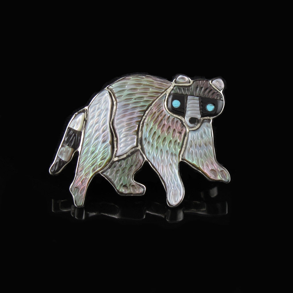 Zuni Racoon Pin Pendant