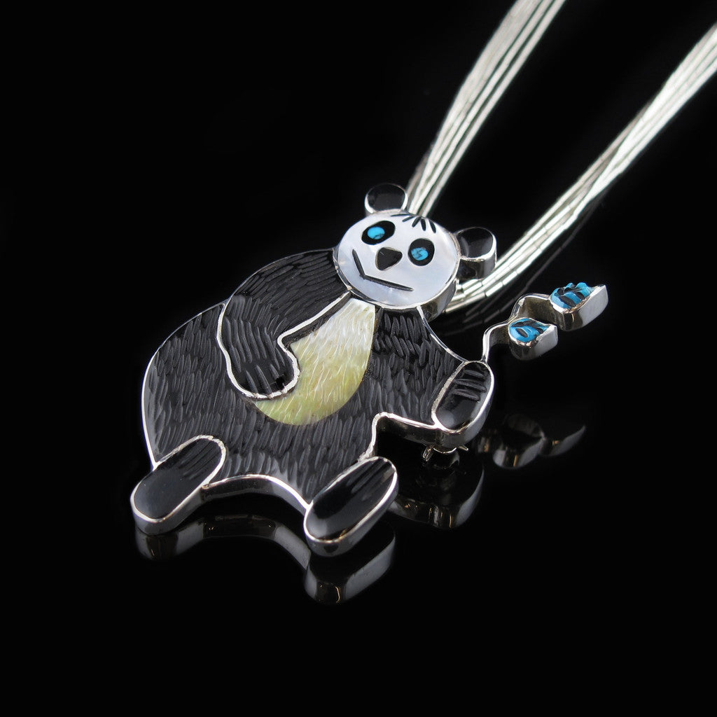 Zuni Panda Pin Pendant