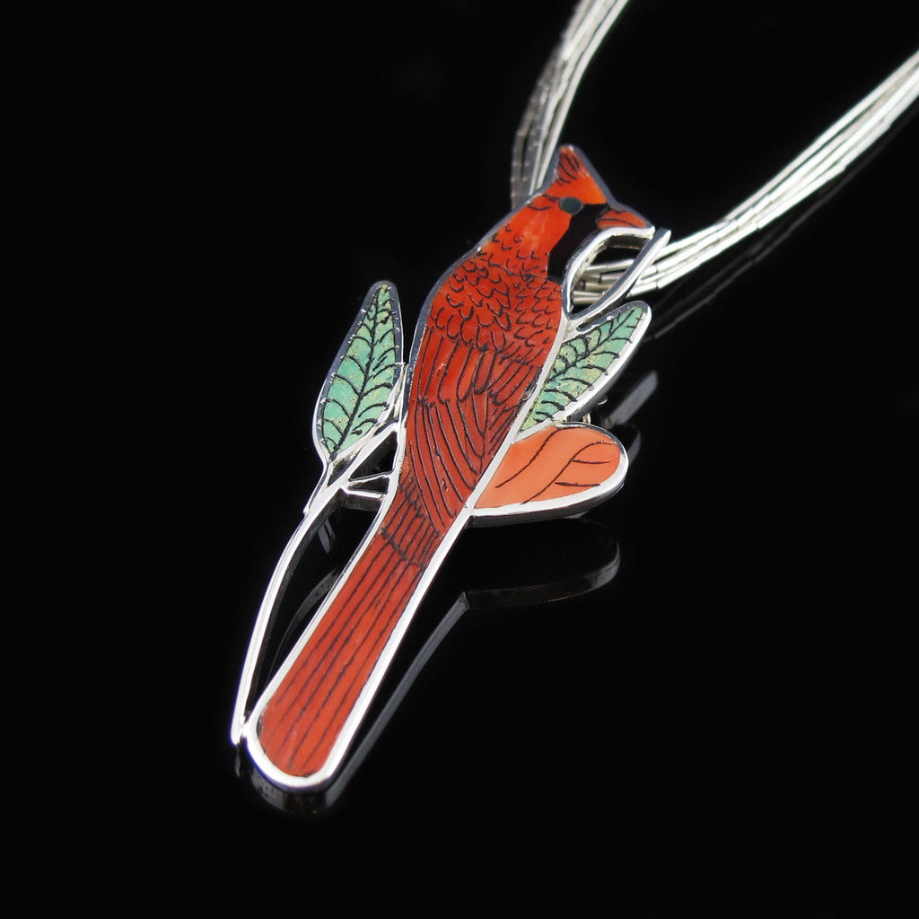 Zuni Cardinal Pin Pendant