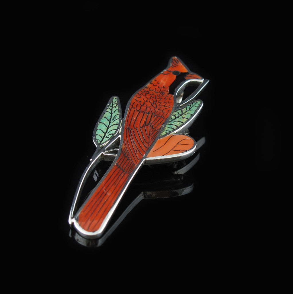 Zuni Cardinal Pin Pendant