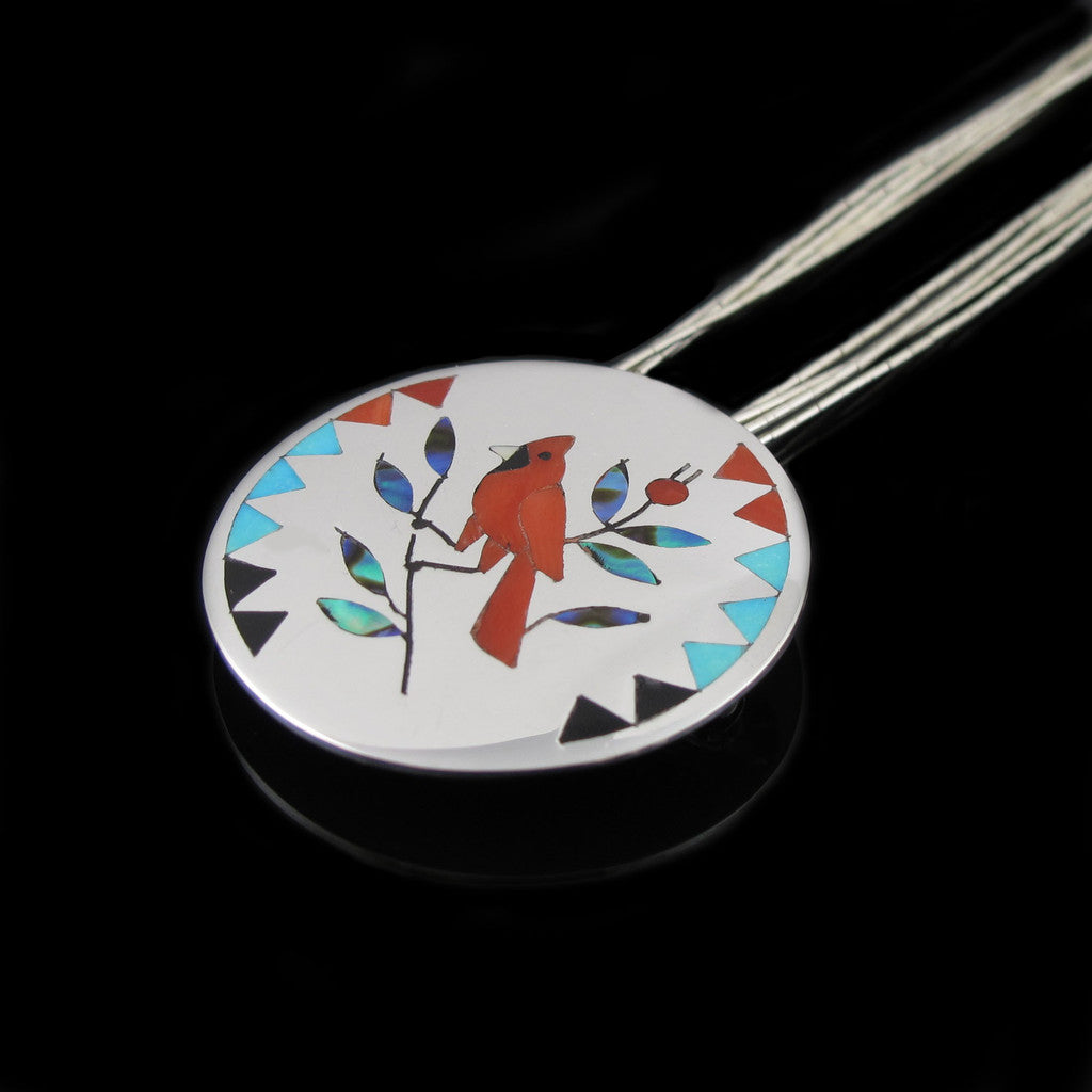Zuni Red Bird Pin Pendant