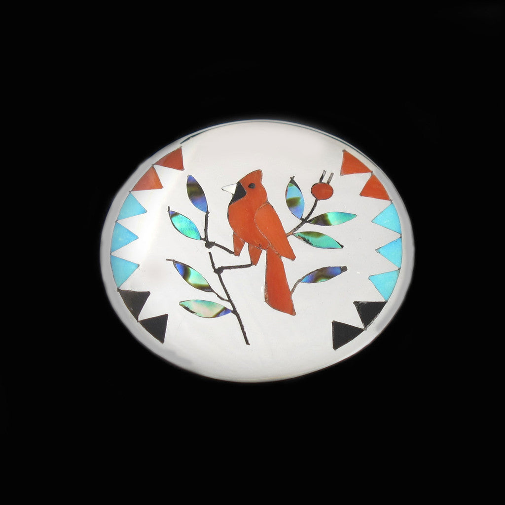 Zuni Red Bird Pin Pendant