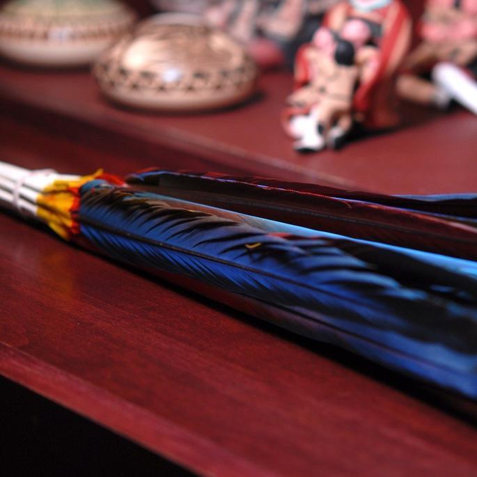 Macaw Feather Peyote Fan