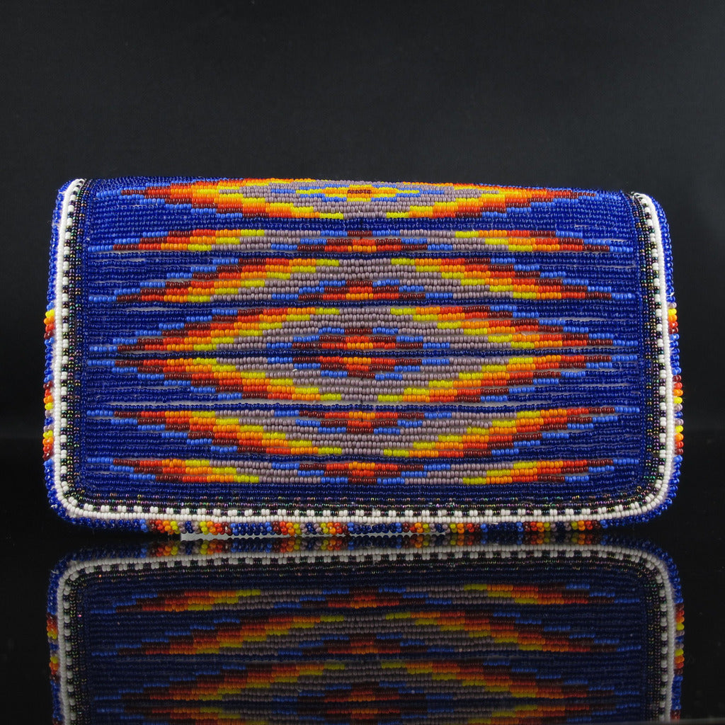 Beadwork: Blue Checkbook Cover