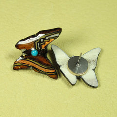 Brown Butterfly Earrings - Handmade Moose Antler Jewelry
