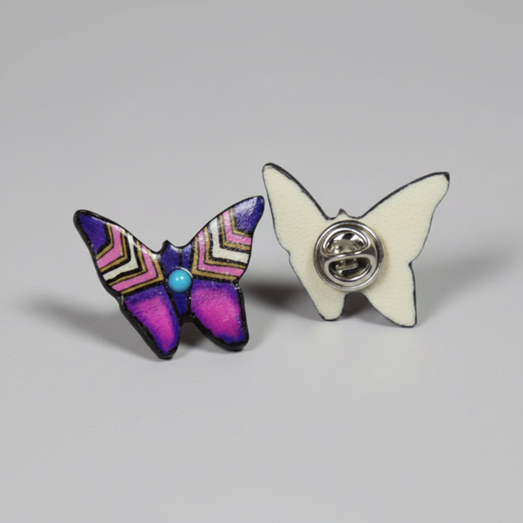 Antler Butterfly Earrings - Purple