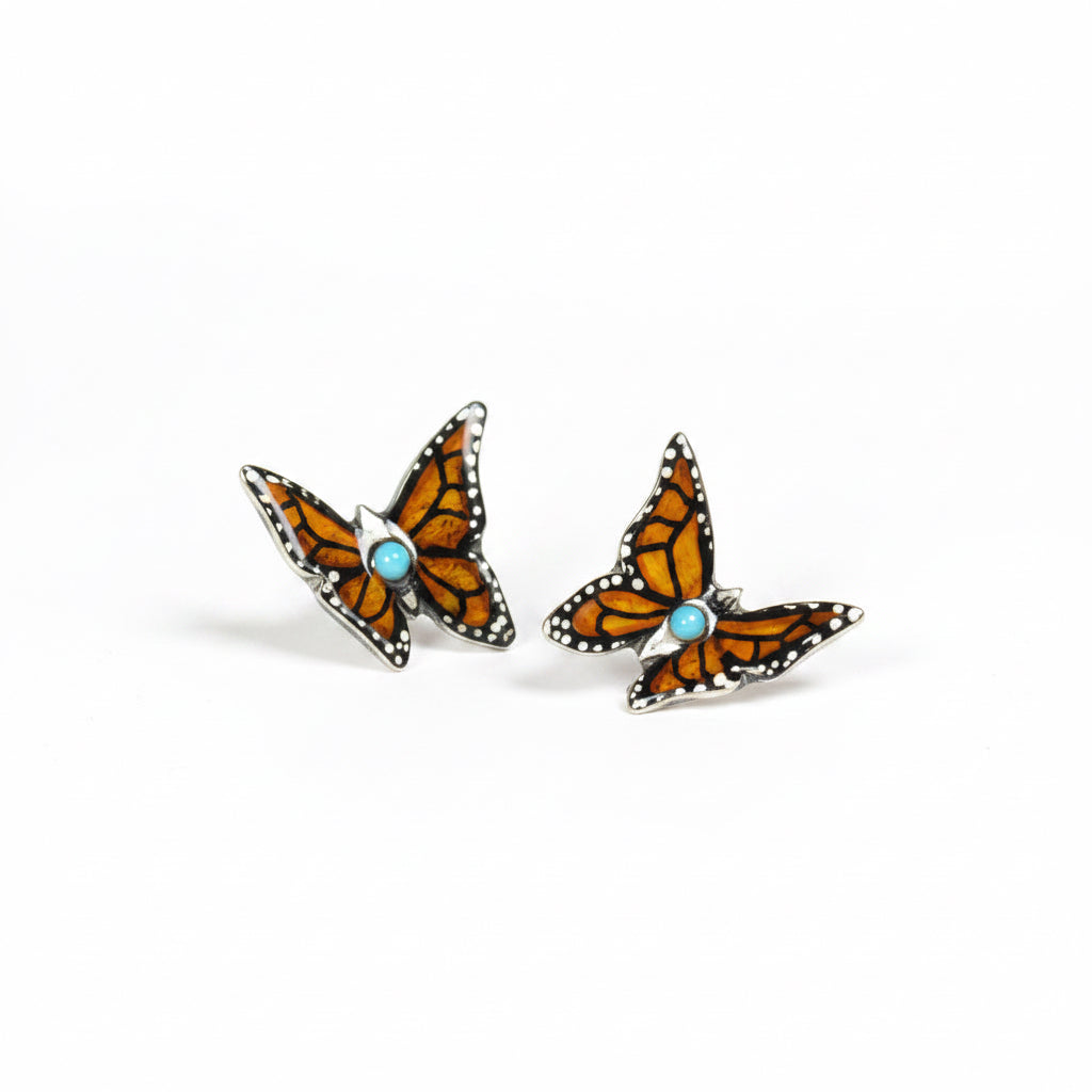 Antler Butterfly Earrings - Brown