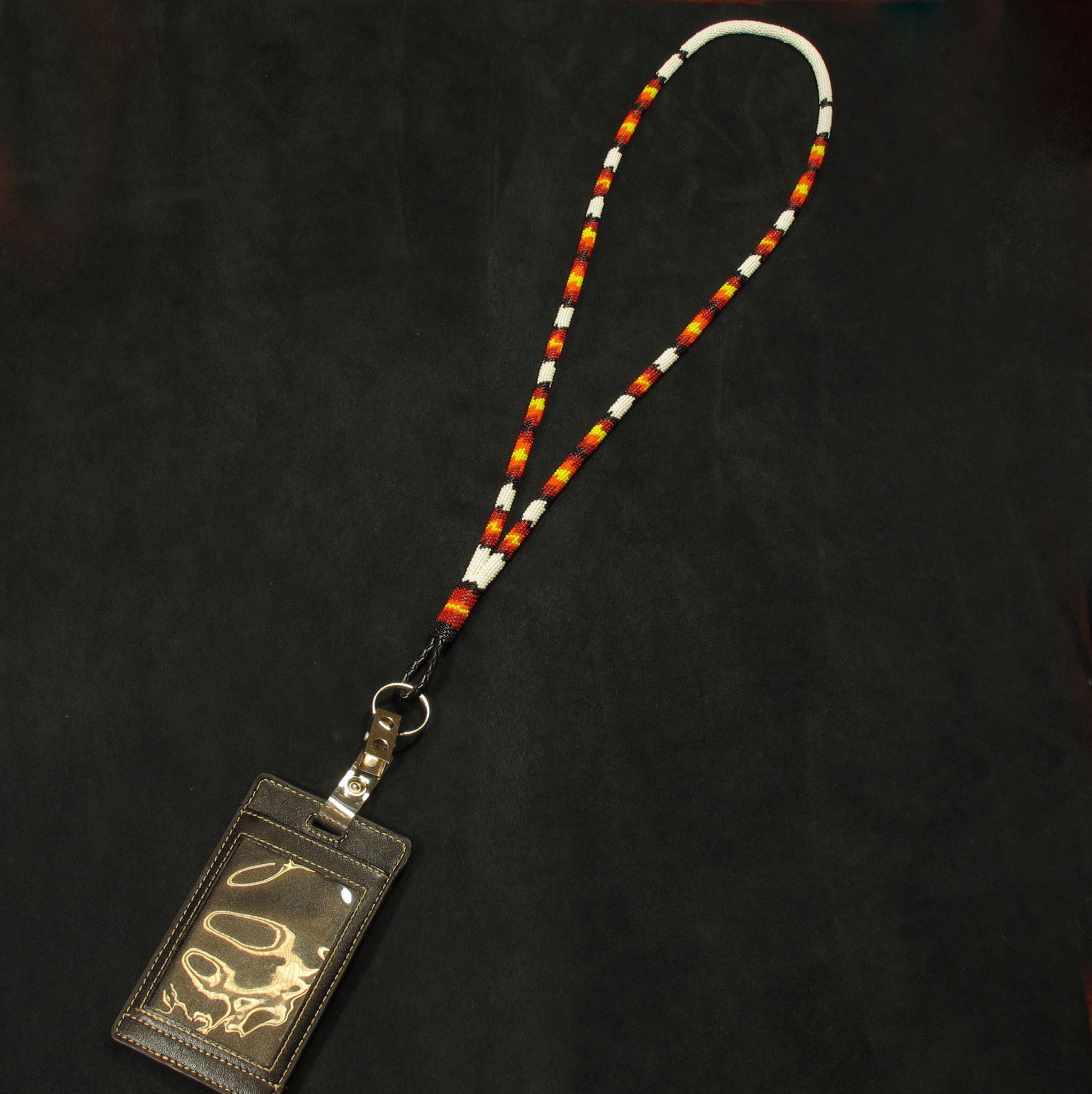 White Beaded Lanyard
