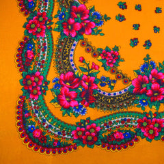 Floral Scarf Orange 30"x30"