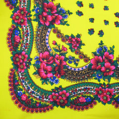 Floral Scarf Yellow 30"x30"