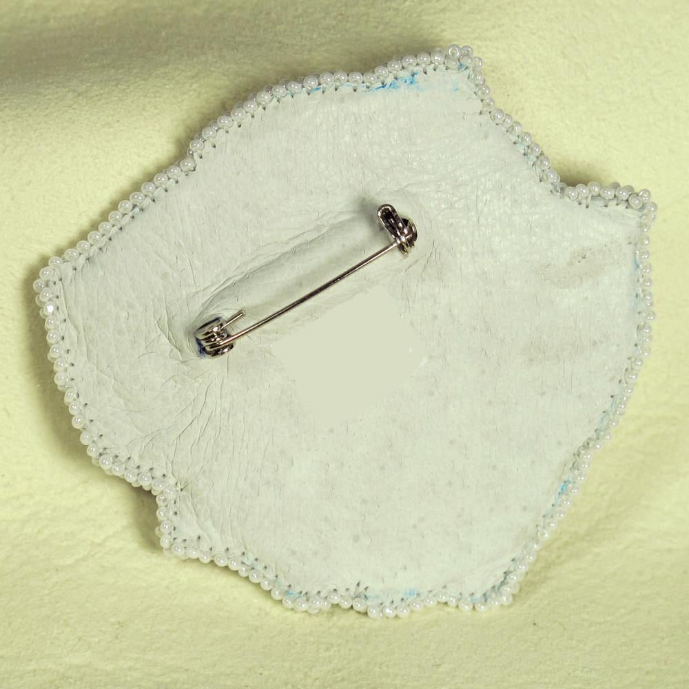 Native American Beaded Rose Pin Blue