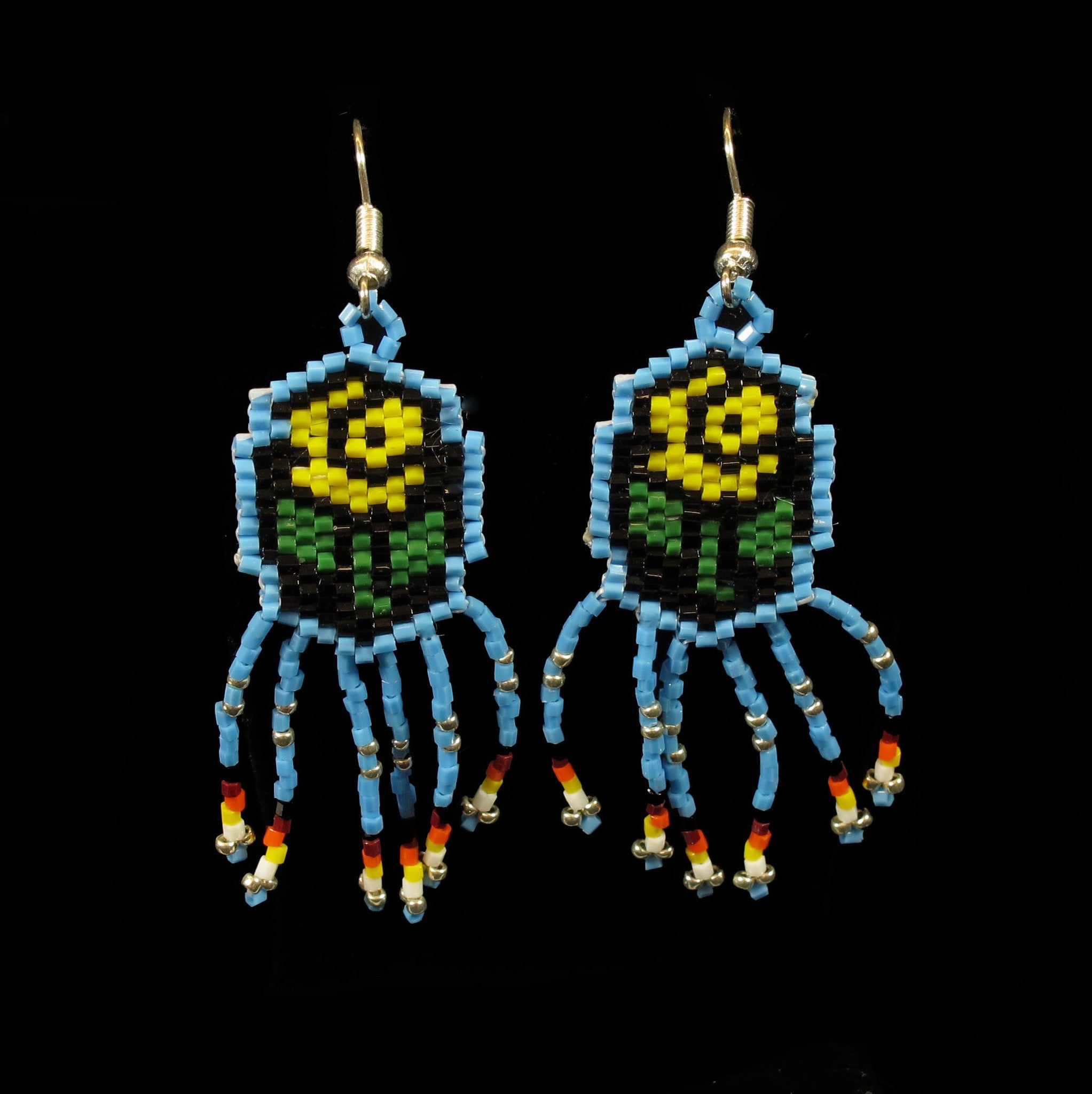 Yellow Rose Beaded Earrings